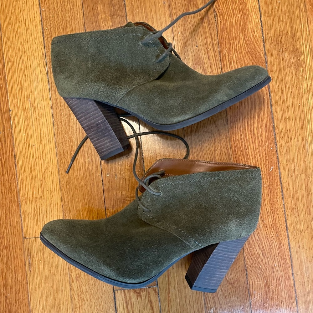 Franco Sarto lace tie ankle boots